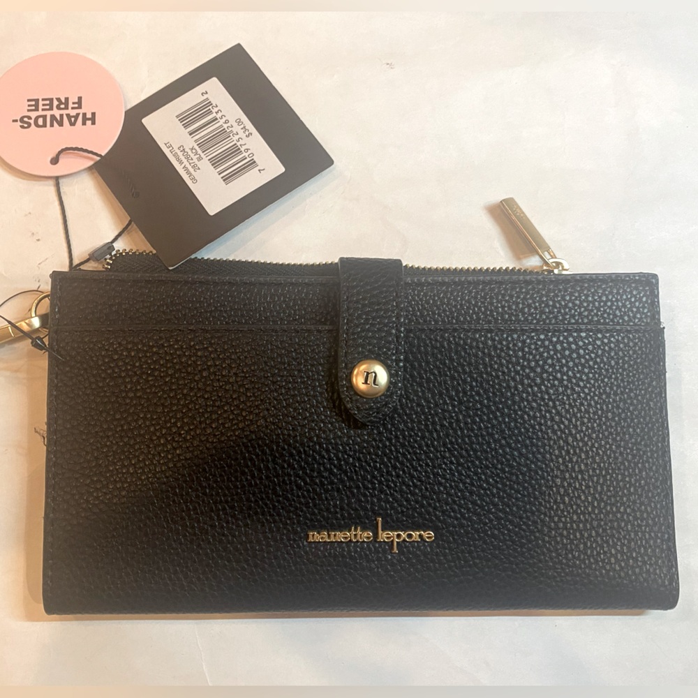 Nanette Lepore Gemma Slim Wristlet convertible wallet multi compartment zip top